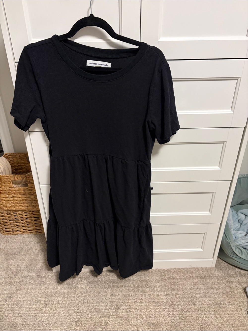 (2 for $30) Amazon Essentials Black Tiered Short Sleeve Woman’s Dress